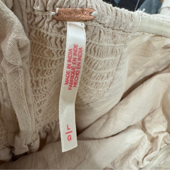 Free People Milan Midi Dress Strapless Cotton Boho Cottagecore Fairy Cream L - Picture 3 of 13